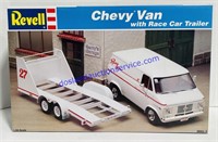 1:24 Revell Chevy Van with Race Car Trailer Model