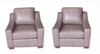 Pair Hampton leather chairs by LEA Leather