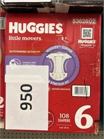 Huggies 108 diapers size 6