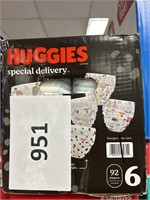 Huggies 92 diapers size 6