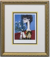 JACQUELINE WITH FLOWERS PRINT BY PABLO PICASSO