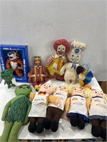 Crate of Vintage Stuffed Company Mascots
