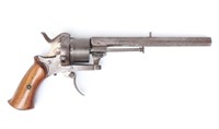 Long Barrel Pin-Fire Revolver Pistol, Belgian Proo