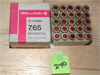 7.65 Browning Sellier & Bellot Rnds 25ct