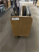Wooden Magazine Rack with Various Records