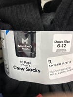 MM 10 pack mens crew socks 6-12