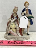 Hand Painted Porcelain Victorian Couple