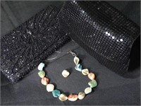 2 Beaded Clutches & Colorful Necklace