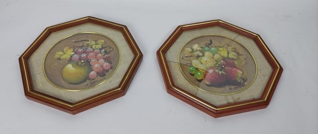 Vintage r. akienoa plates NOTE: one frame glass in