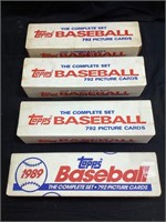 (4 COMPLETE SETS)  3 1987 TOPPS & 1 1989 TOPPS