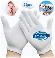 Cotton Gloves Kids 24pcs Soft White Gloves Moistur
