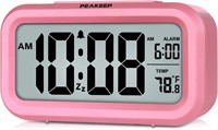 Peakeep Night Light Alarm Clock Battery Operated w