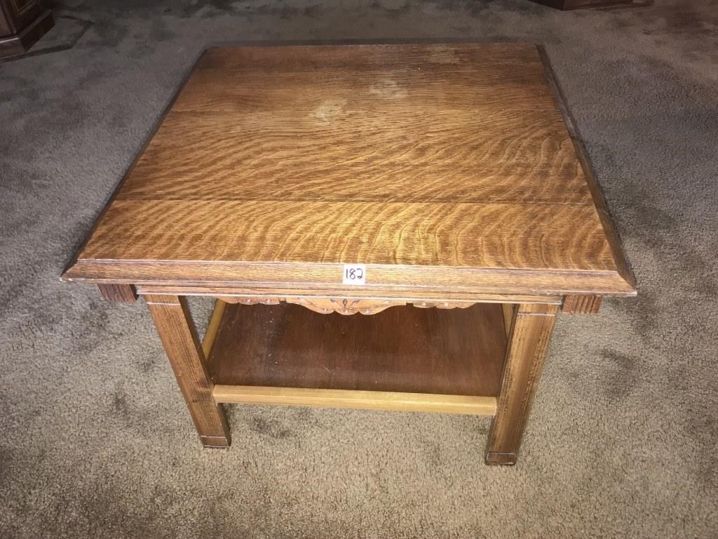 2 Tier Wooden Table (28"W x 28"D x 20"H)