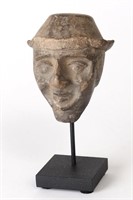 Rare Aztec Colonial Head w/Brimmed Hat, 1200-1500C