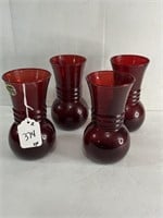 6.5" Ruby Red Vases