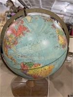 Vintage World Globe with Metal Base