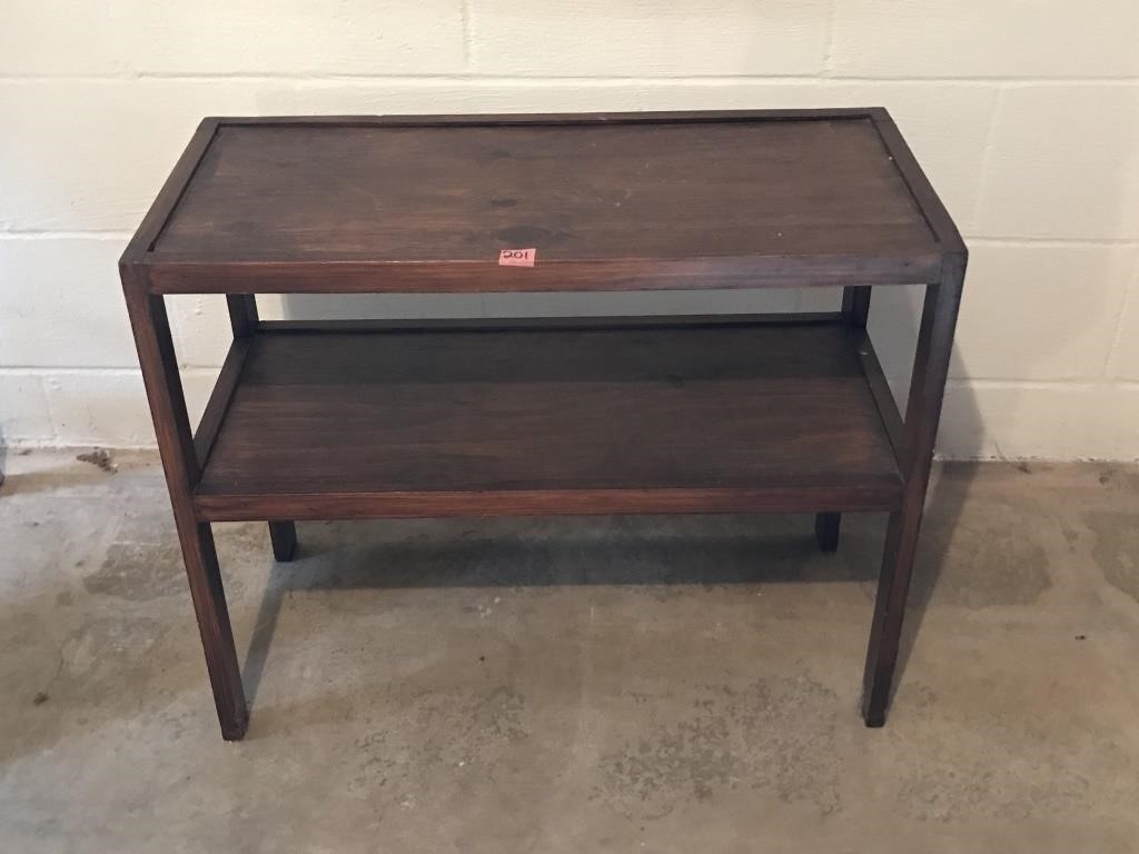 2 Tier Wooden Table (28"W x 3o"D x 32"H)