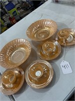 Vintage Marigold Luster Cups and Saucers