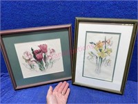 (2) Nicely framed needlepoint pictures