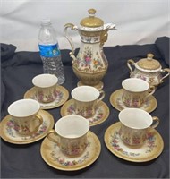 Royal Doulton Tea pitcher, sugar bowl , cups and