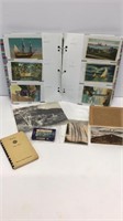 Binder with 50+ vintage postcards plus other post