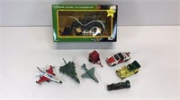 ERTL toy John Deere Tractor and mini toy planes