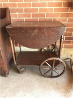 Wooden Rolling Kitchen Cart (25"W x 16"D X 29"H)