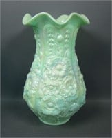 Fenton/ DBS Sea Mist Green Opaque Poppy Show Vase