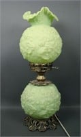 Fenton Lime Green Satin Poppy GWTW Lamp