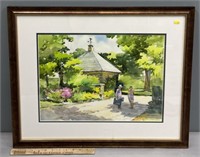 Frederic S Briggs Courtyard Watercolor Painting
