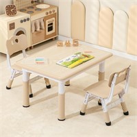 Hulaibit Toddler Table and 2 Chairs  Height-Adjust