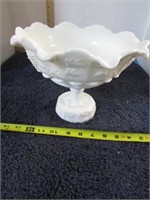 WESTMORLAND GLASS MILK GLASS COMPOTE