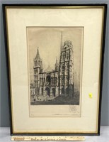 Cathedral Artist Signed Etching