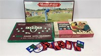 Three vintage games. Golf game is factory sealed.