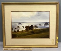 Shore Landscape Watercolor Painting