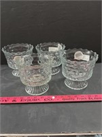 (4) Footed Compote Indiana Glass Bowls