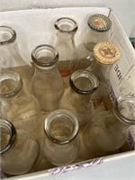 (10) 1 Quart Vintage Glass Milk Jars
