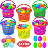 10 Pack Easter Baskets for kids with 36Pcs Easter
