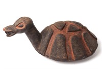 African Carved Wood Tortoise Headdress, Bamileke P