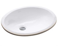 Oval Vitreous China Undermount Bathroom Sink White