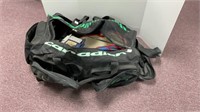 Large sports duffle bag with knee pads, legs
