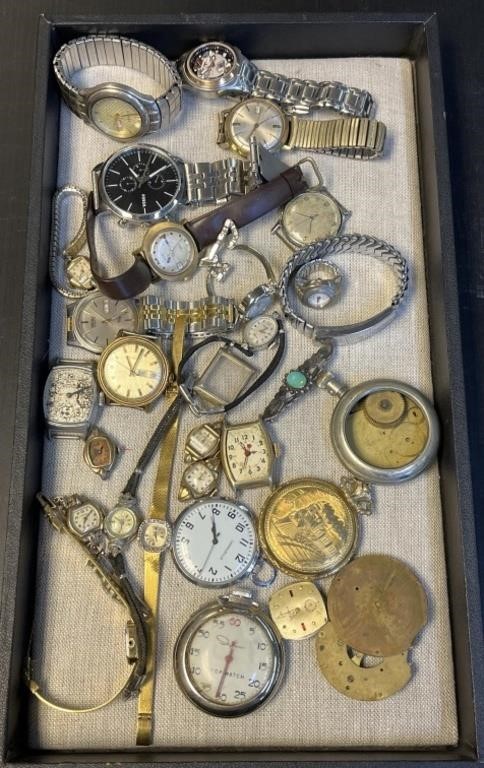 Wrist Watches & Pocket Watch Parts Tray