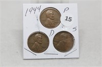 1944PDS Lincoln Cents