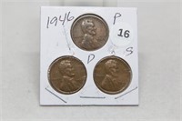 1946PDS Lincoln Cents
