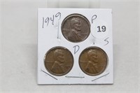 1949PDS Lincoln Cents