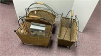 (3) wicker magazines holders and a surge