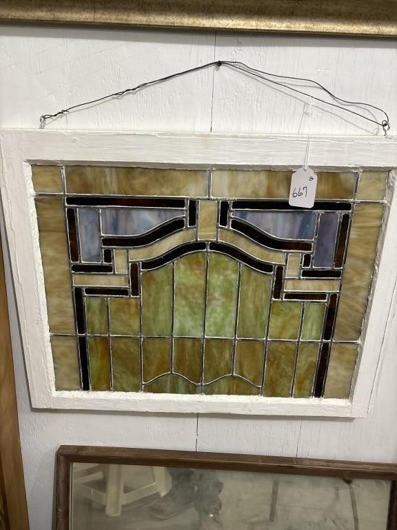 Old Stained Glass Window 30"x23.5"