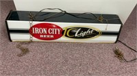 Iron city beer hanging light 38’’x 11’’x 8’’-