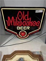 Old Milwakee Beer Lighted Sign 19"x17"