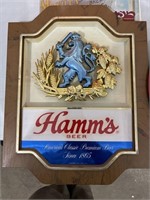 Vintage Hamm's Beer Plastic Sign